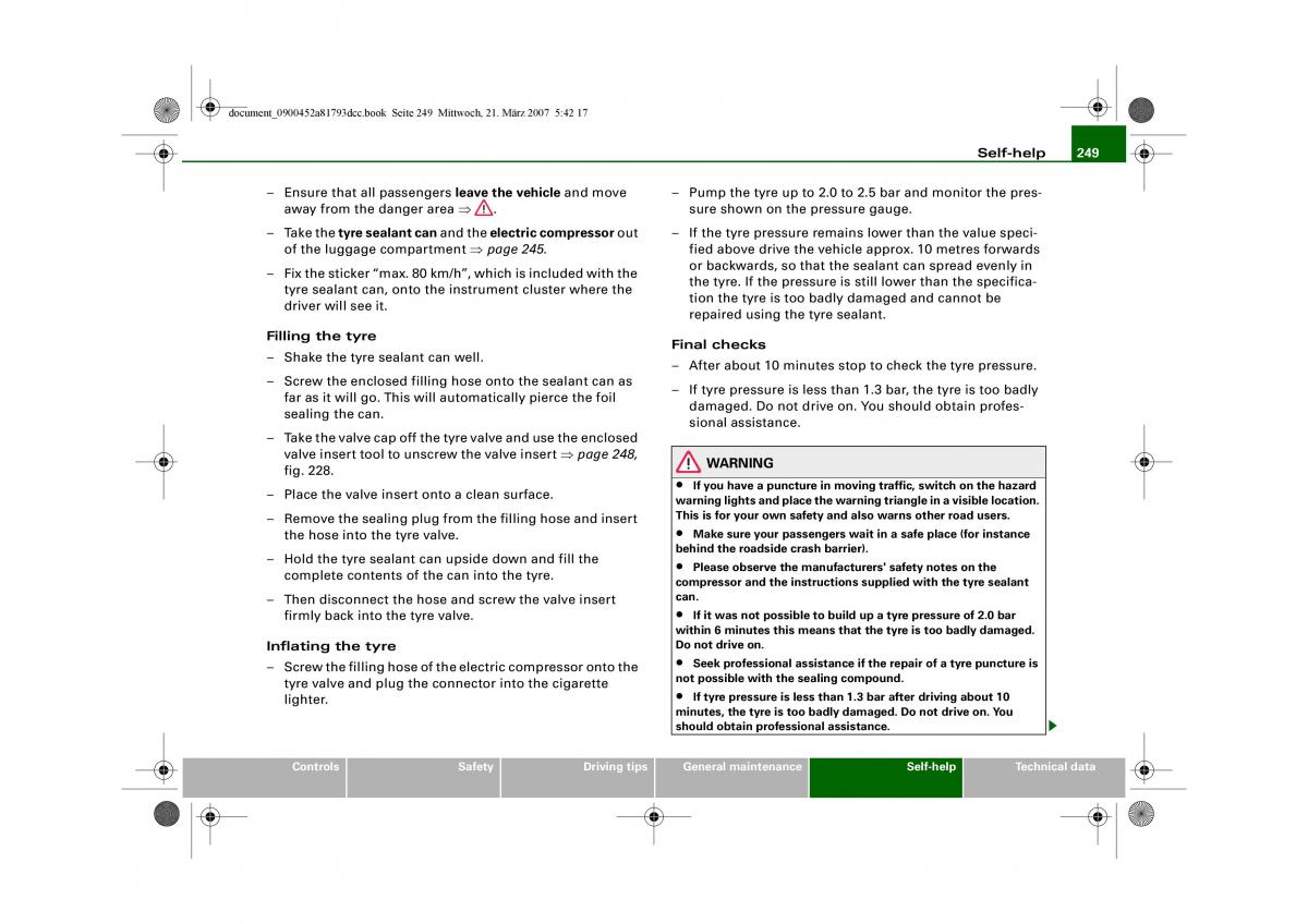 Audi S5 A5 owners manual / page 251