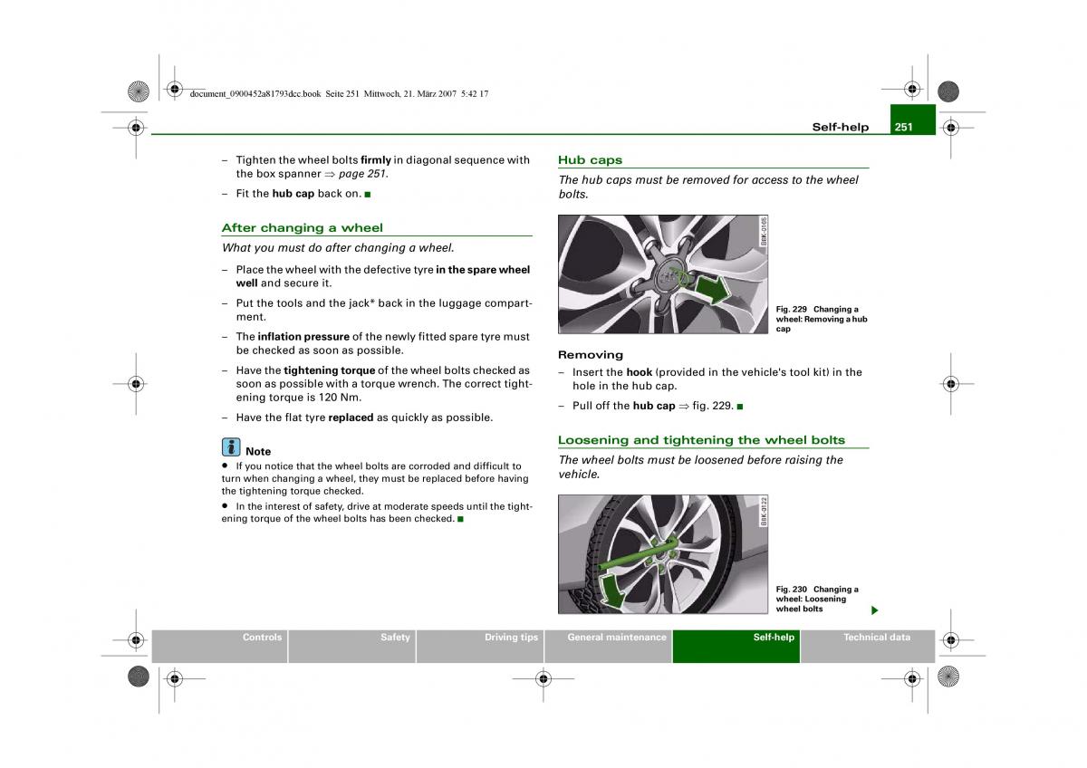 Audi S5 A5 owners manual / page 253