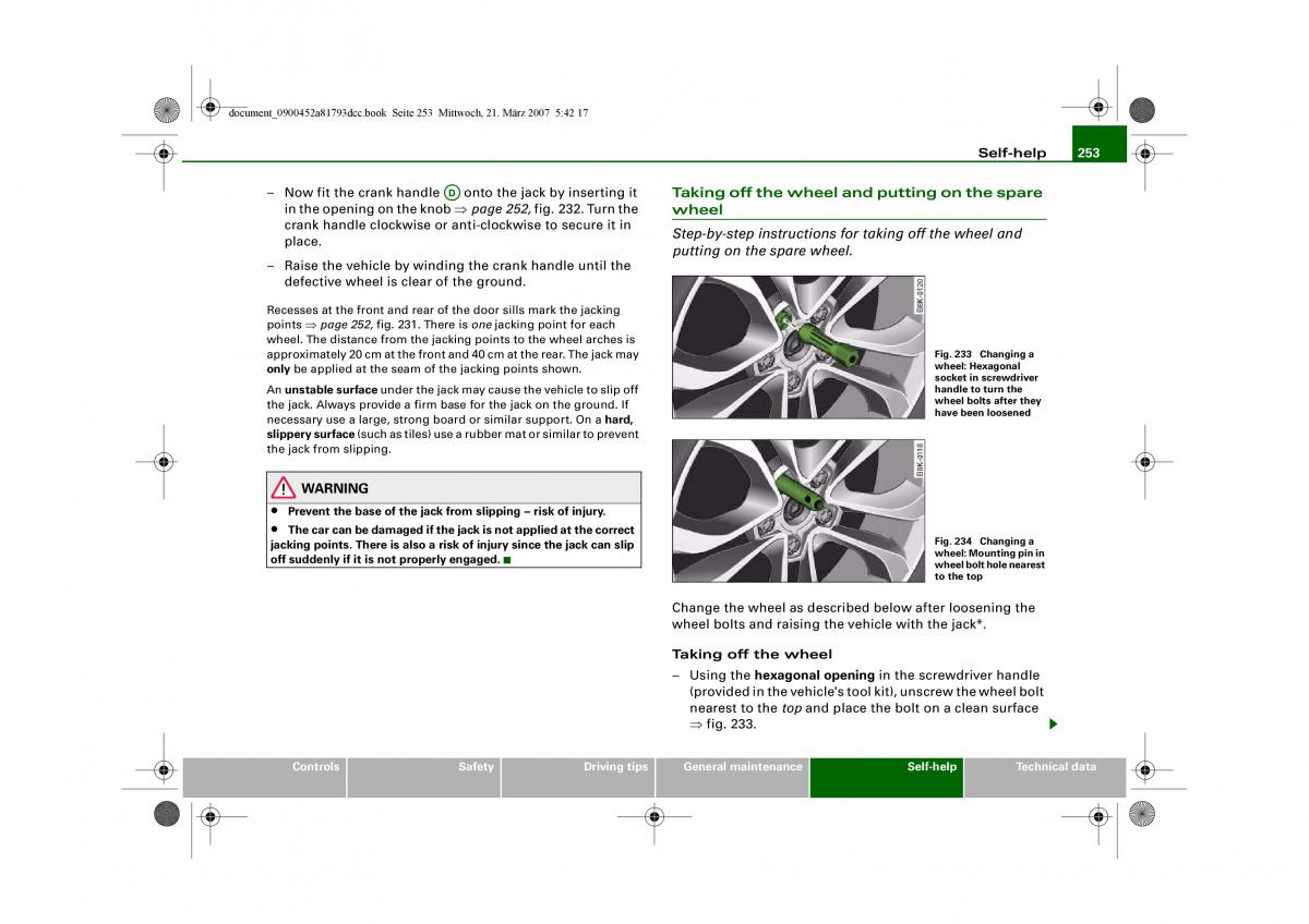 Audi S5 A5 owners manual / page 255