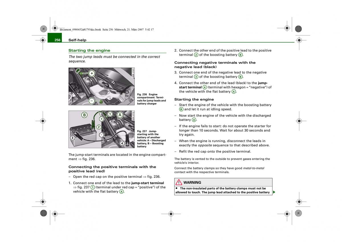 Audi S5 A5 owners manual / page 258