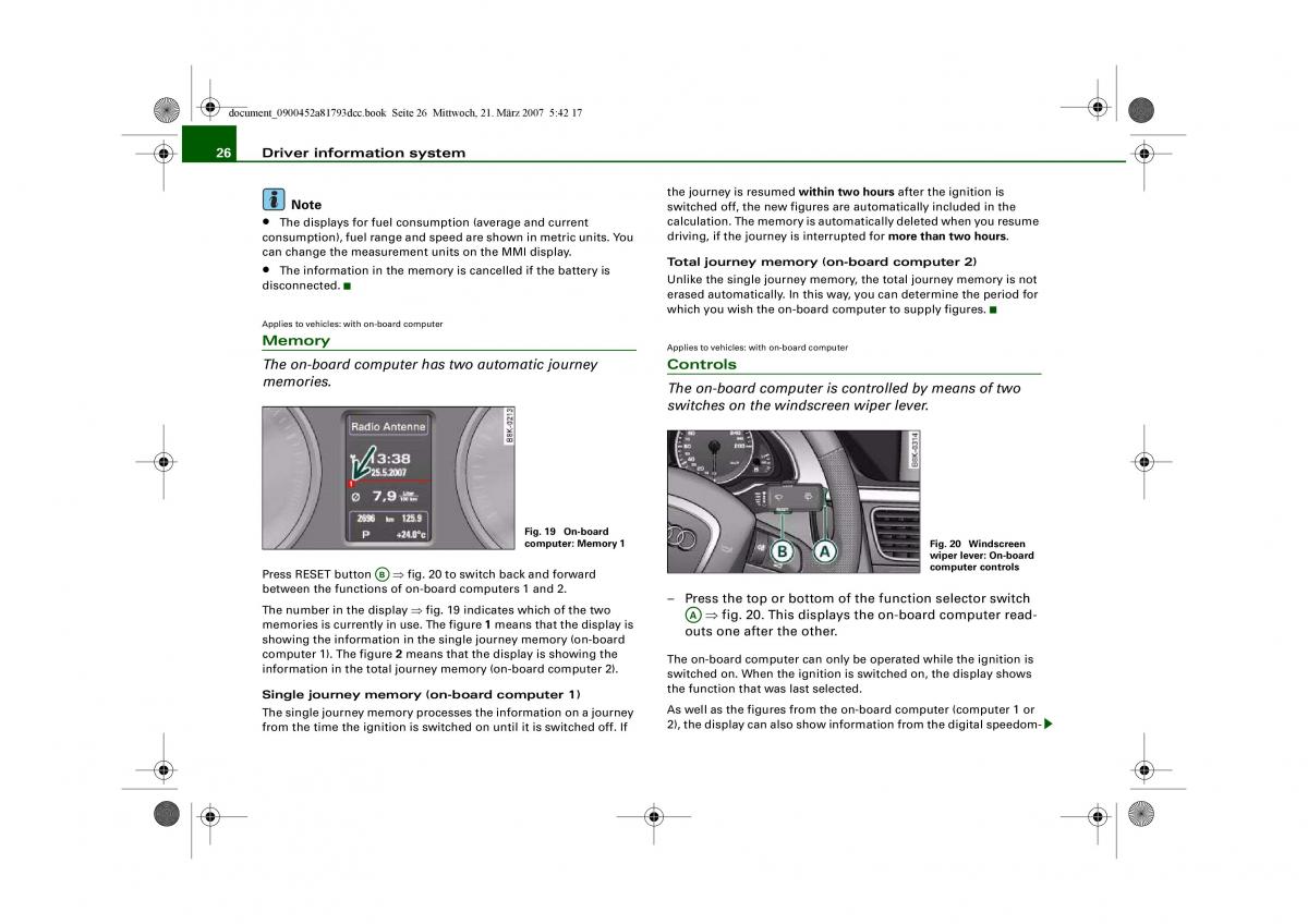 Audi S5 A5 owners manual / page 28