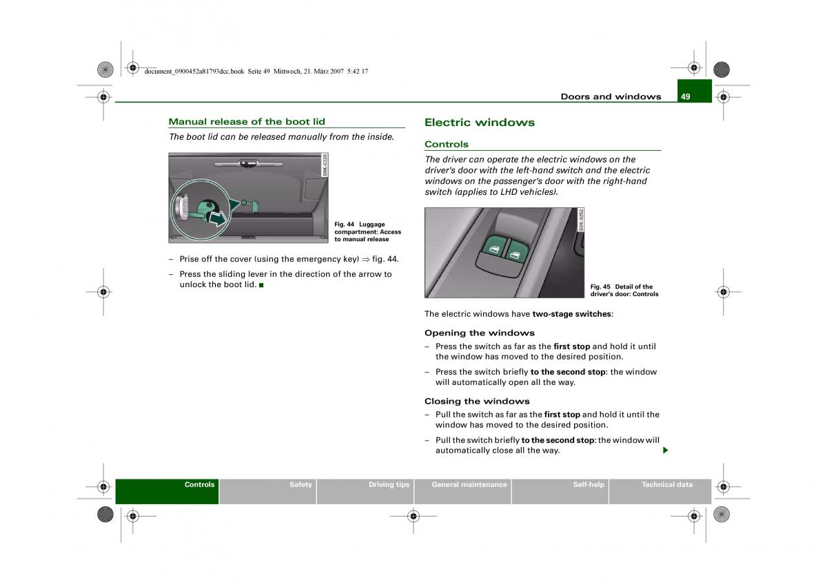 Audi S5 A5 owners manual / page 51