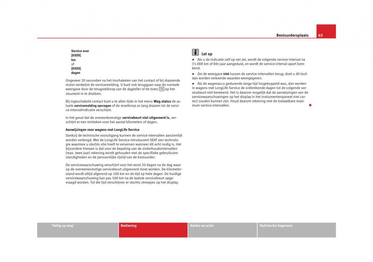 Seat Altea instruktieboek / page 67