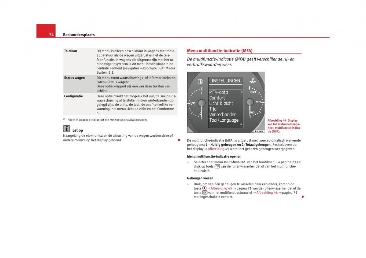 Seat Altea instruktieboek / page 76