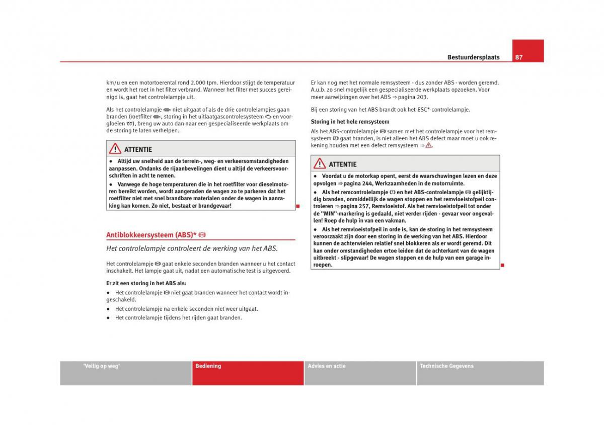 Seat Altea instruktieboek / page 89