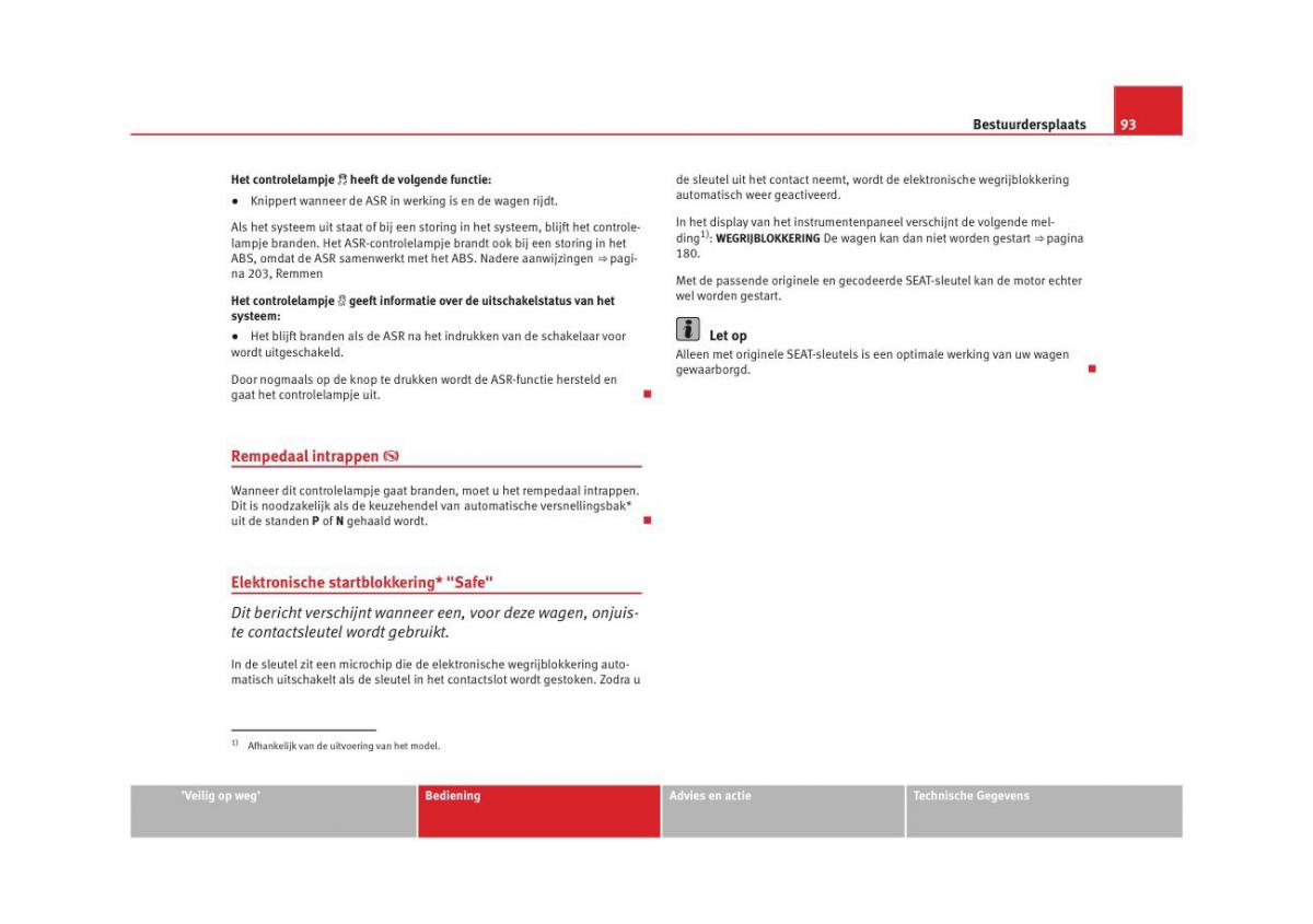 Seat Altea instruktieboek / page 95