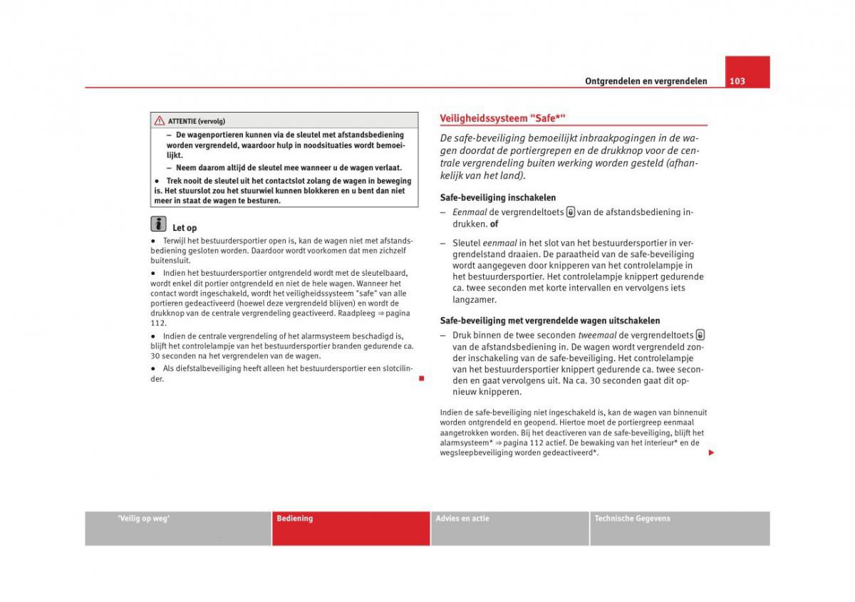 Seat Altea instruktieboek / page 105