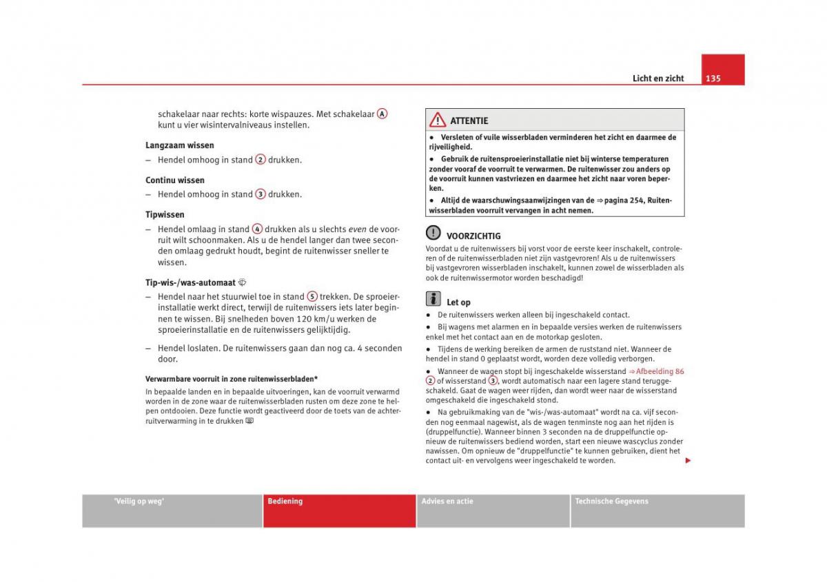 Seat Altea instruktieboek / page 137