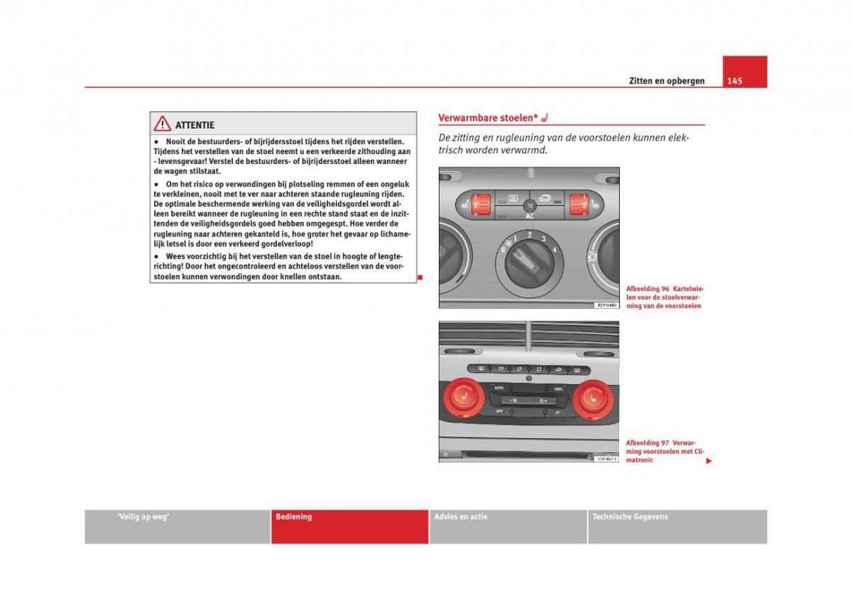 Seat Altea instruktieboek / page 147