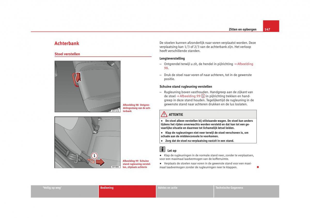 Seat Altea instruktieboek / page 149