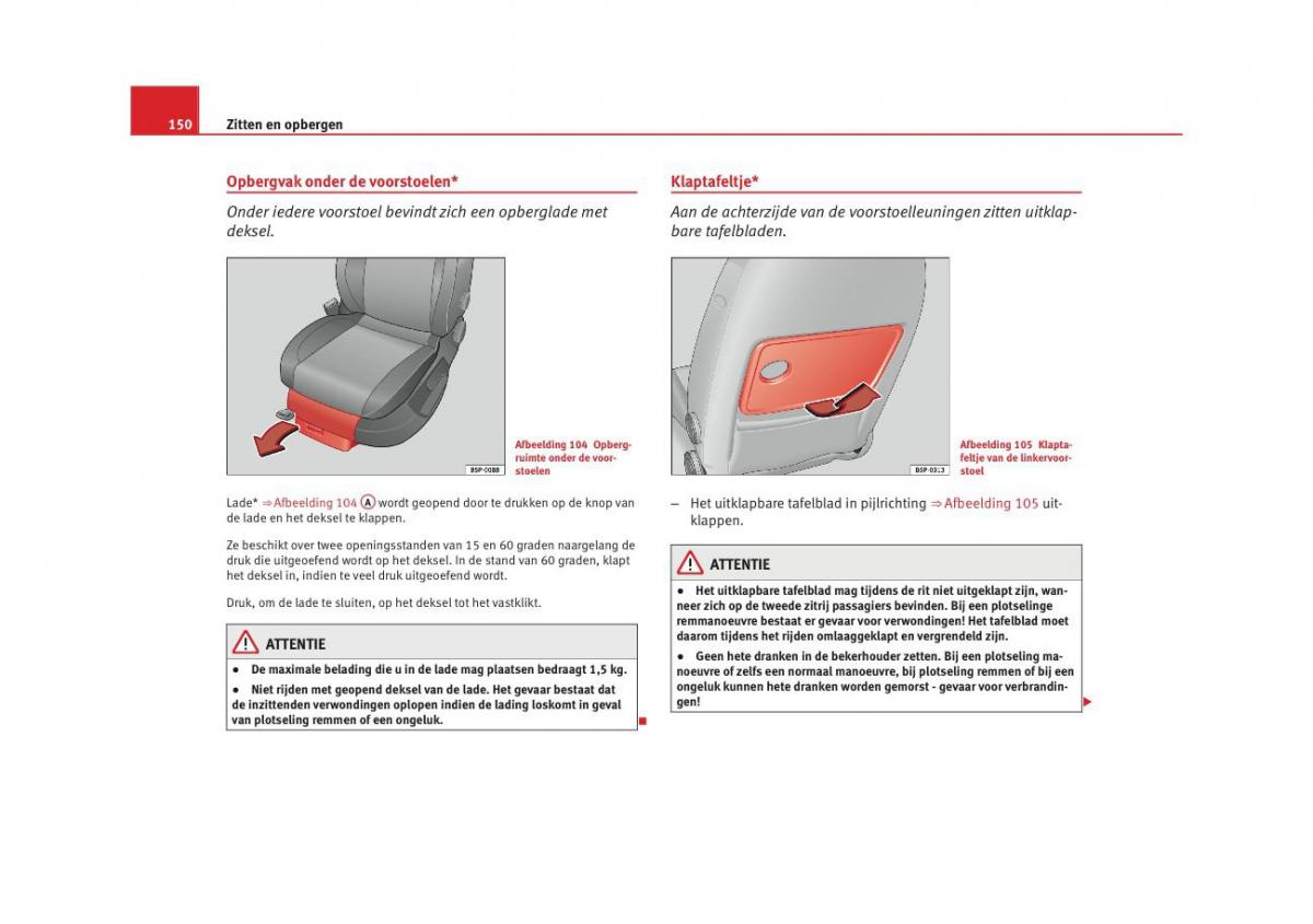 Seat Altea instruktieboek / page 152