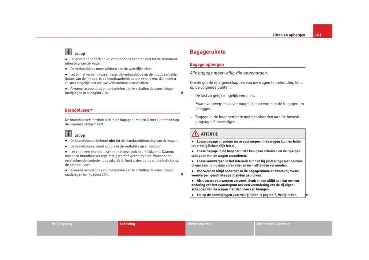 Seat Altea instruktieboek / page 163