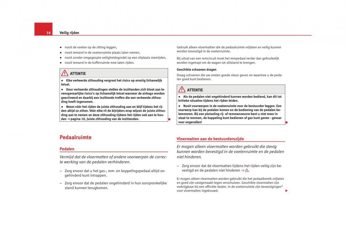 Seat Altea instruktieboek / page 18