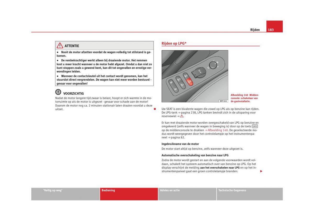 Seat Altea instruktieboek / page 185