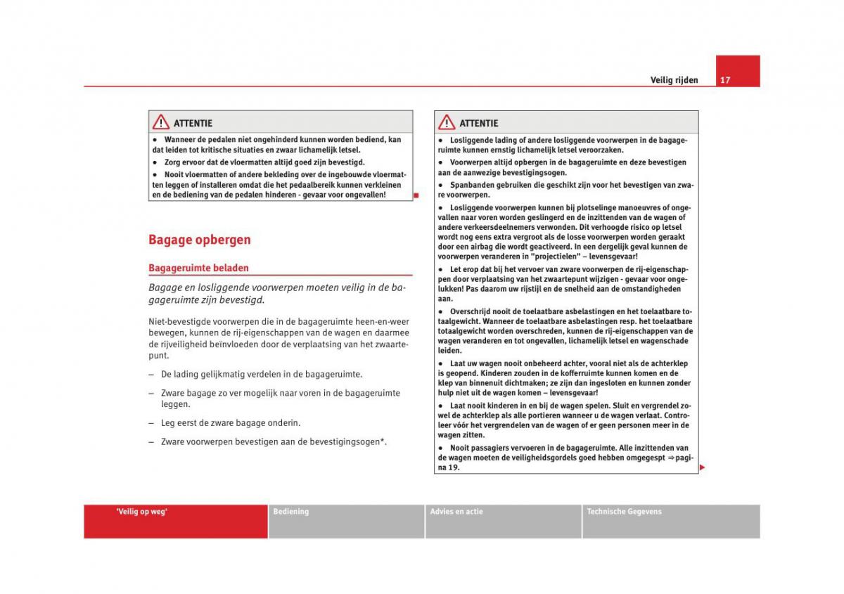 Seat Altea instruktieboek / page 19