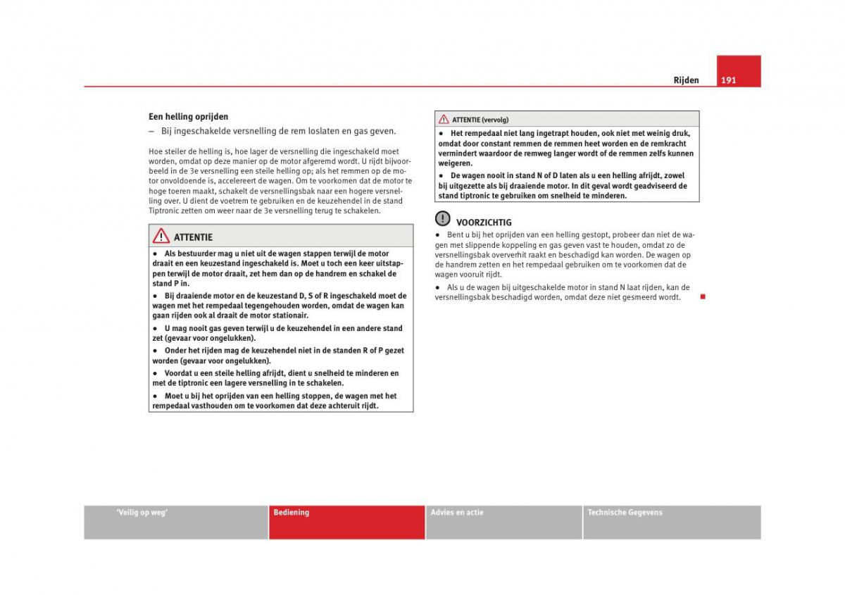 Seat Altea instruktieboek / page 193