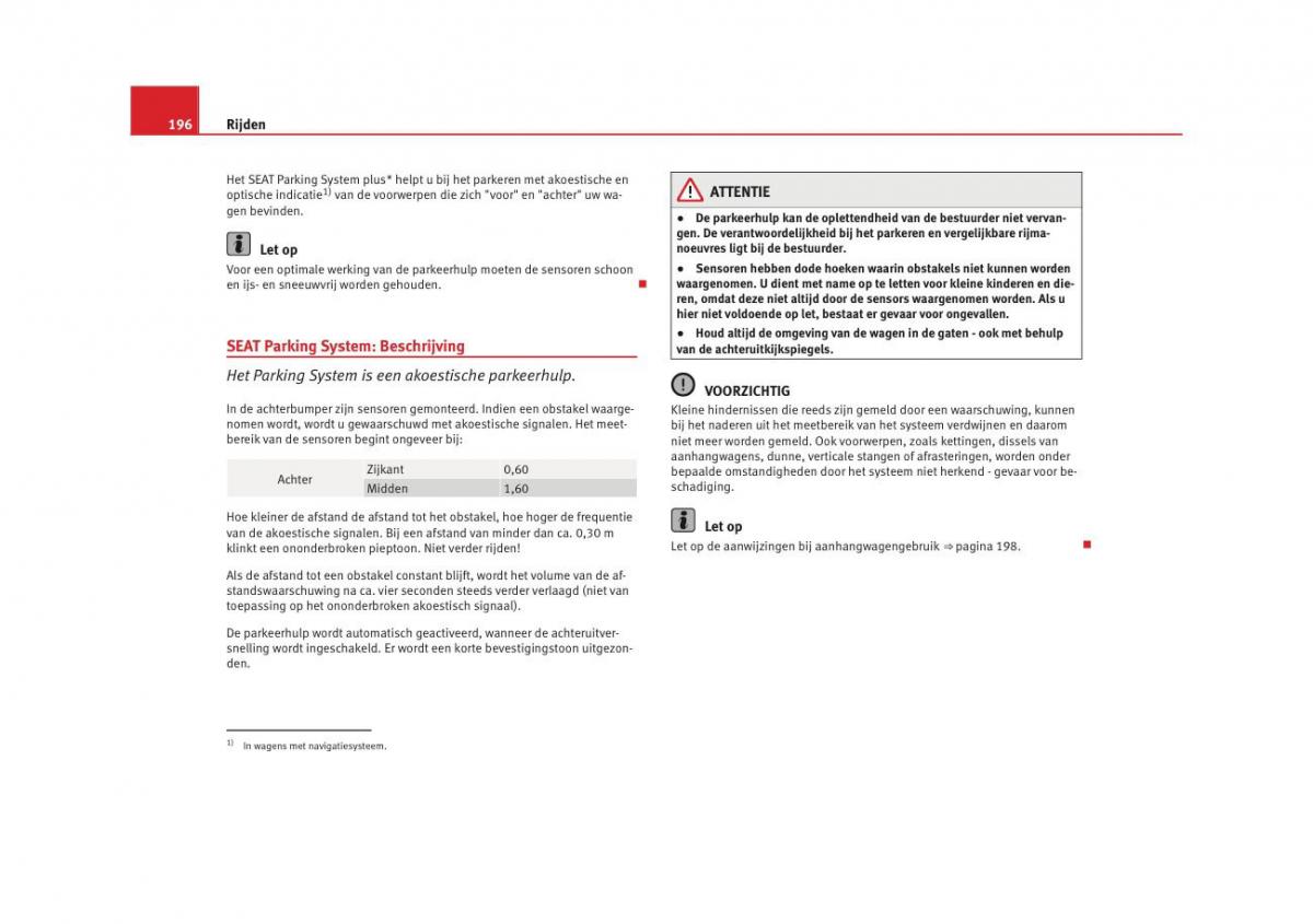 Seat Altea instruktieboek / page 198