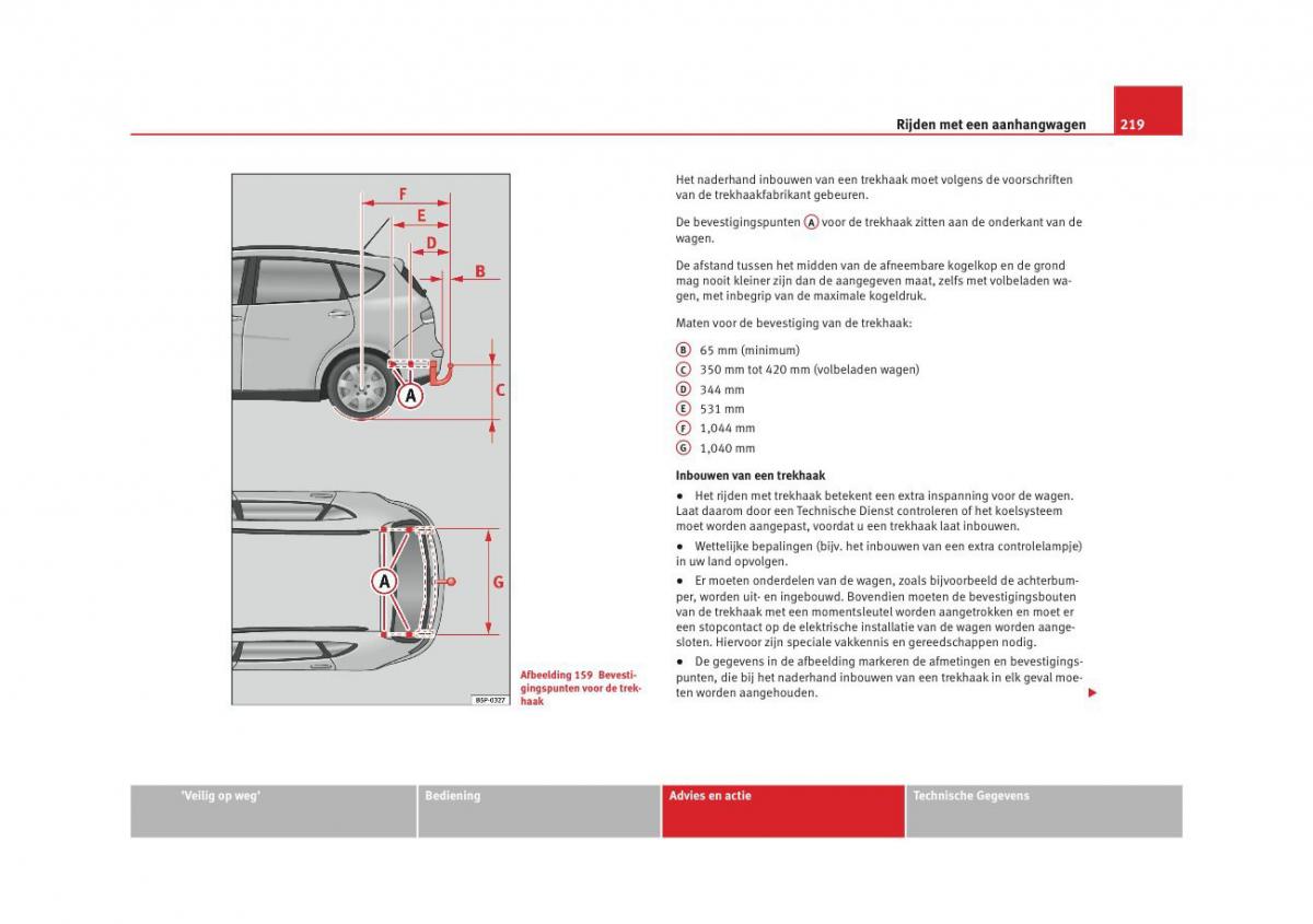 Seat Altea instruktieboek / page 221