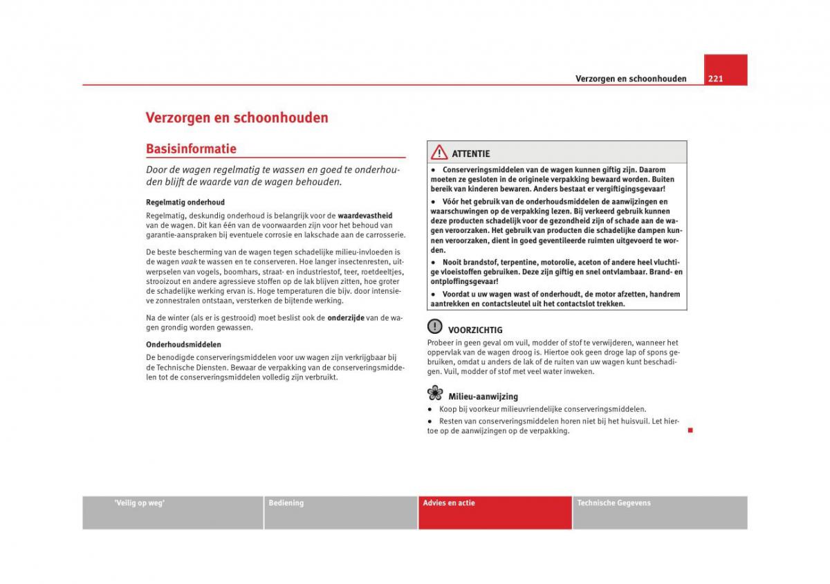 Seat Altea instruktieboek / page 223