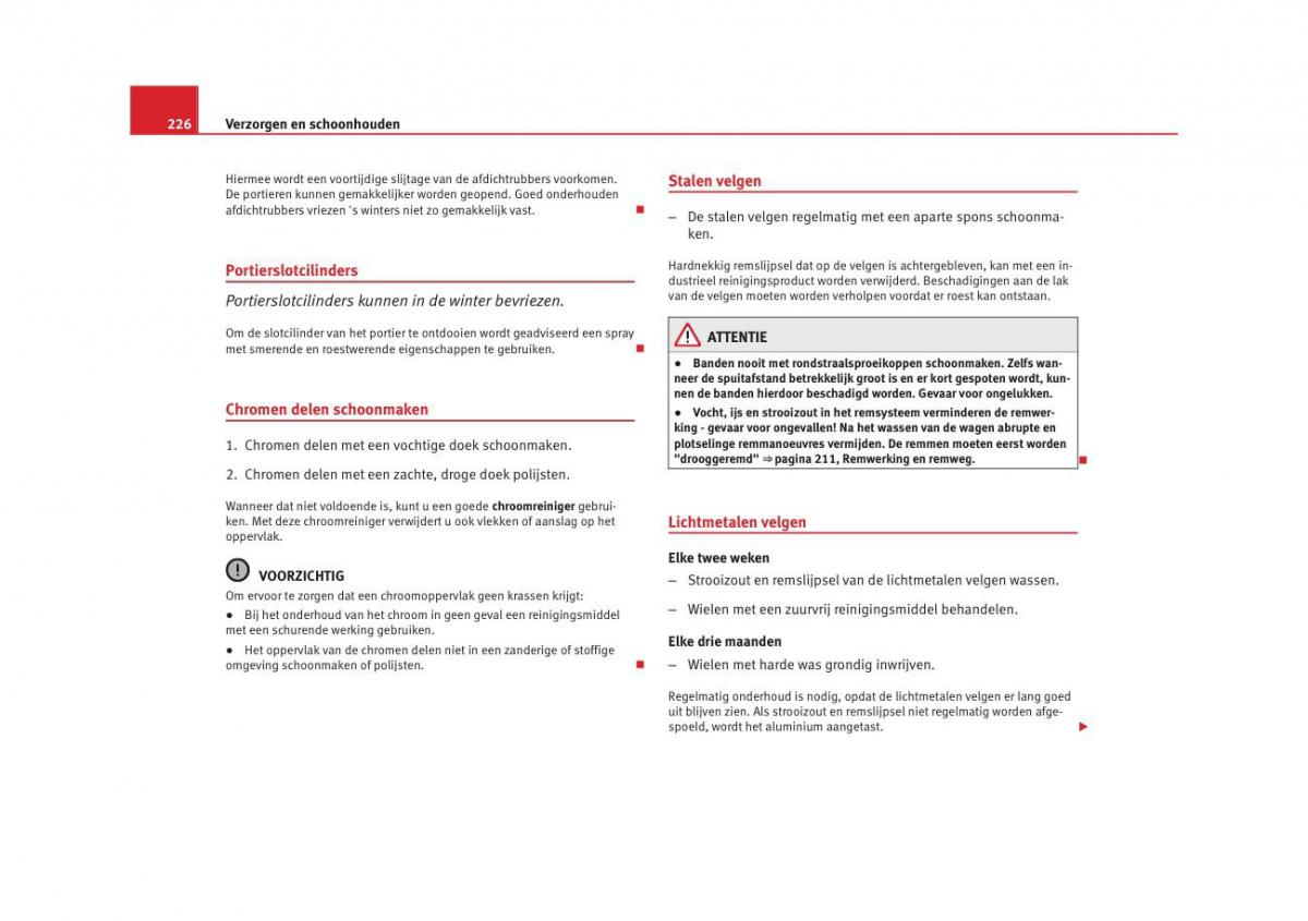 Seat Altea instruktieboek / page 228