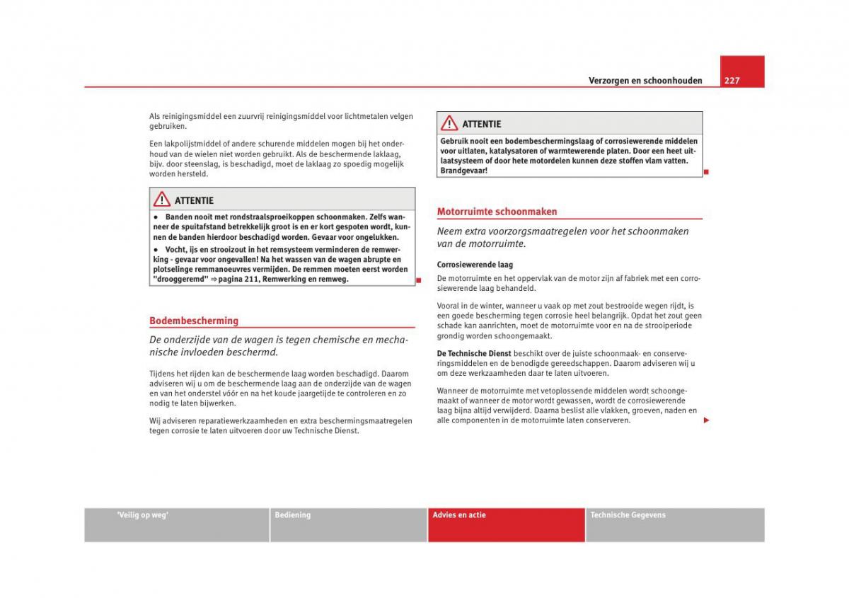 Seat Altea instruktieboek / page 229