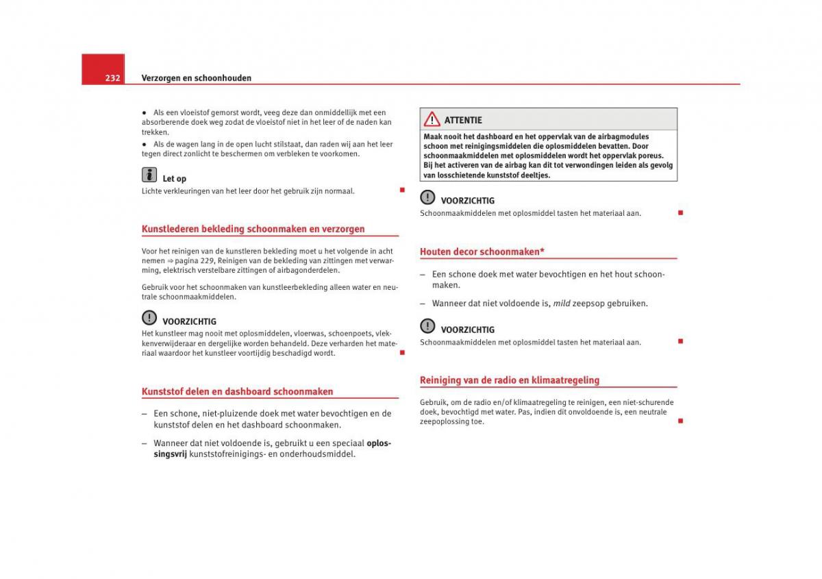 Seat Altea instruktieboek / page 234