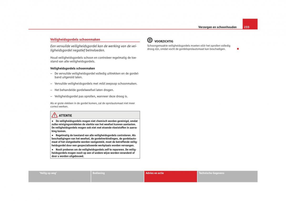 Seat Altea instruktieboek / page 235