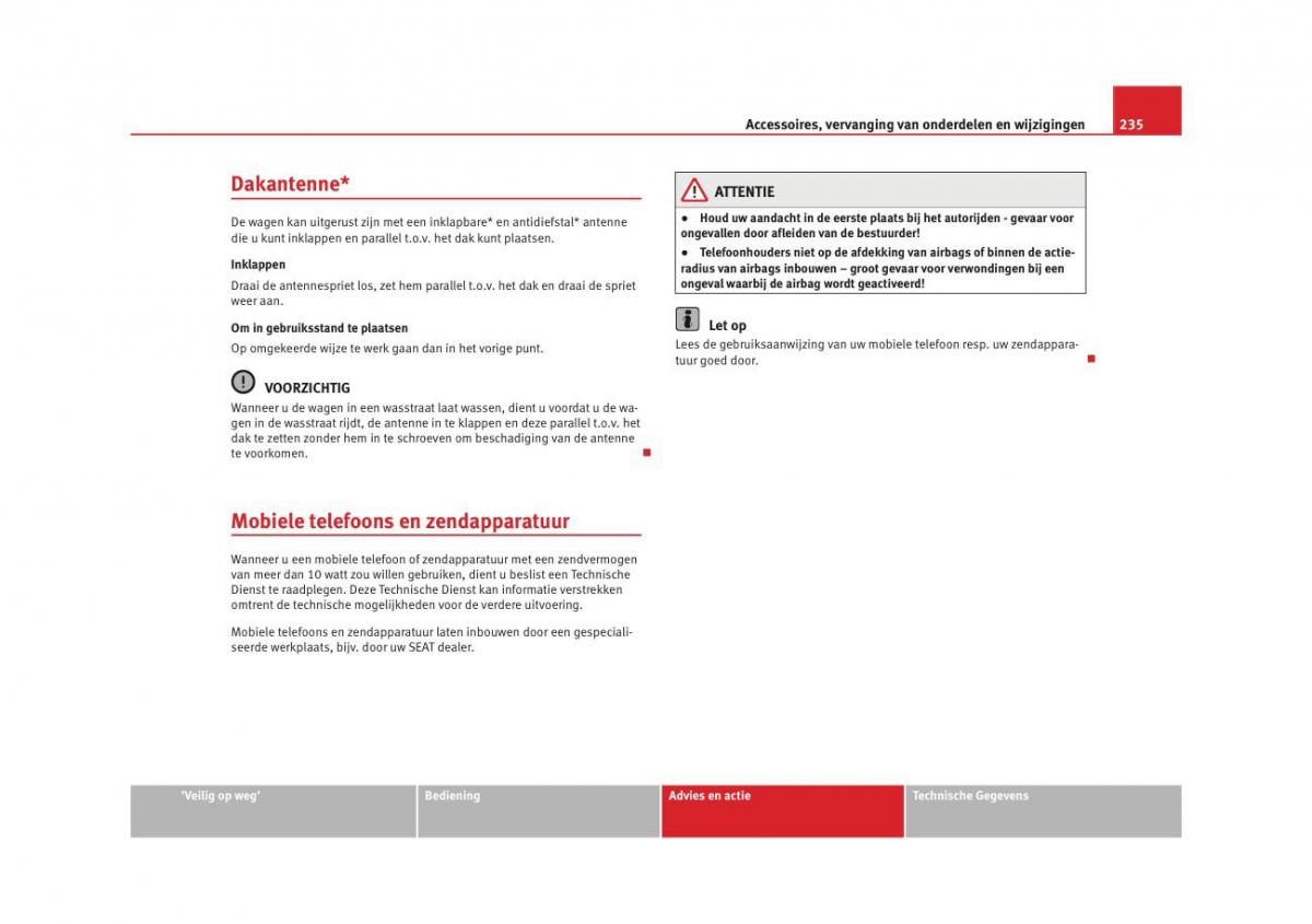 Seat Altea instruktieboek / page 237