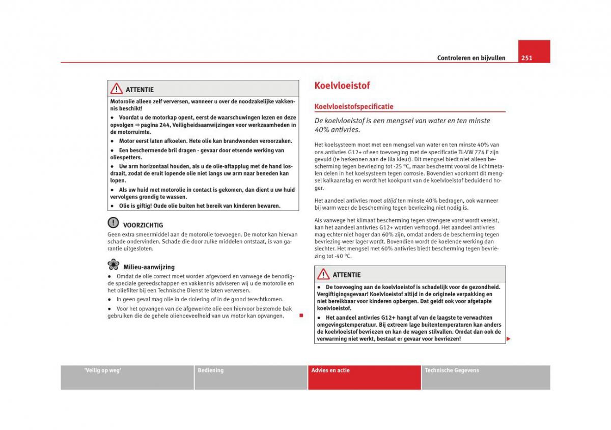 Seat Altea instruktieboek / page 253