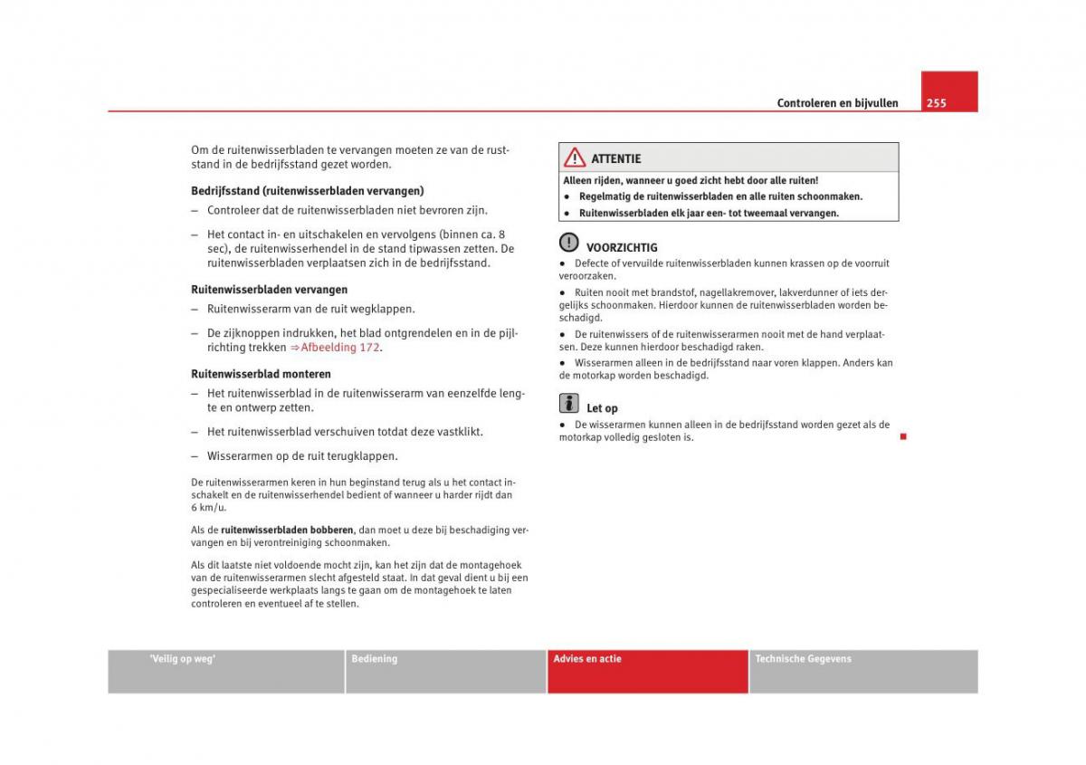 Seat Altea instruktieboek / page 257