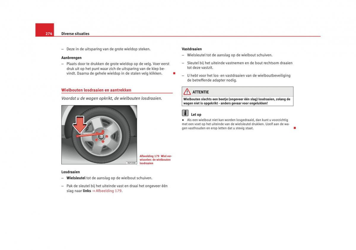 Seat Altea instruktieboek / page 276