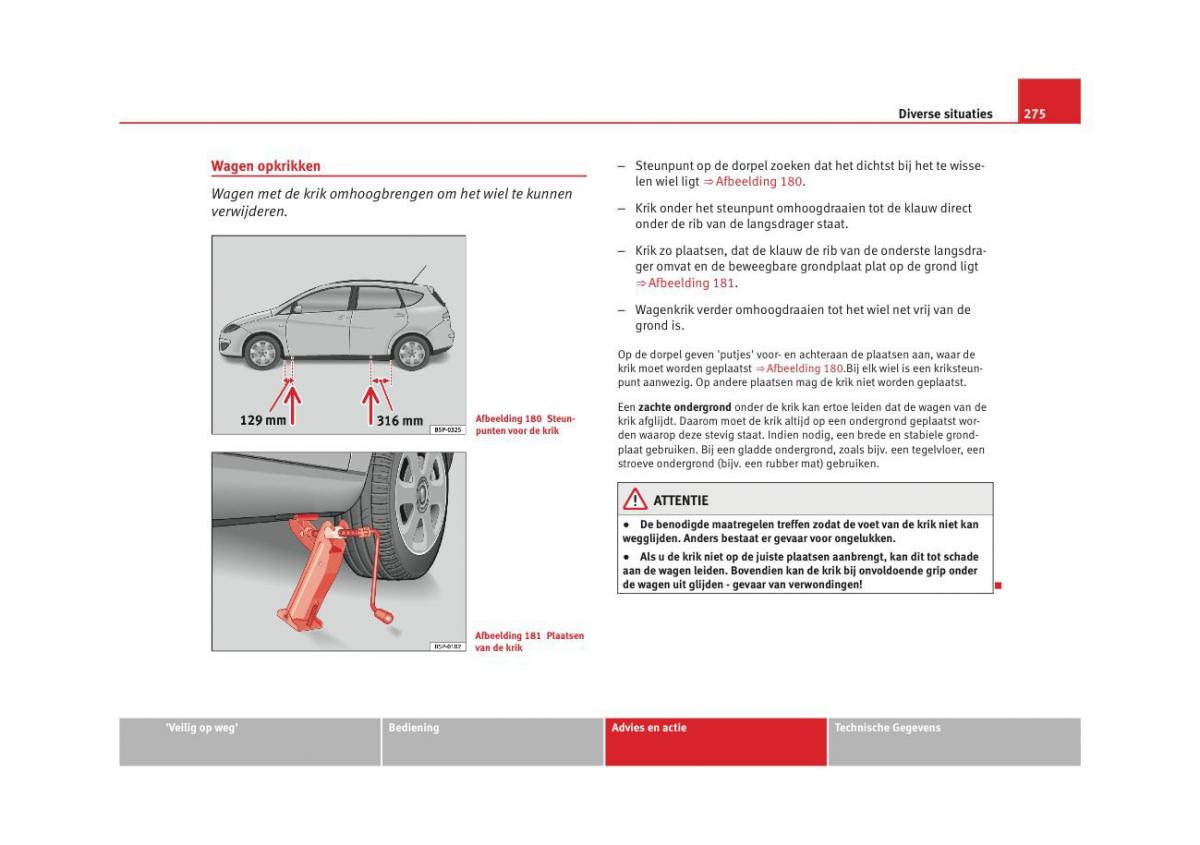 Seat Altea instruktieboek / page 277