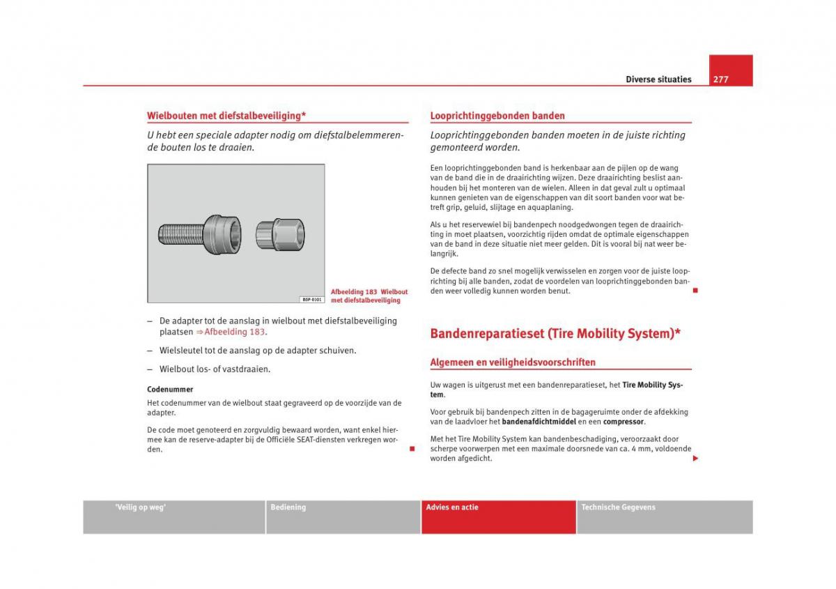 Seat Altea instruktieboek / page 279