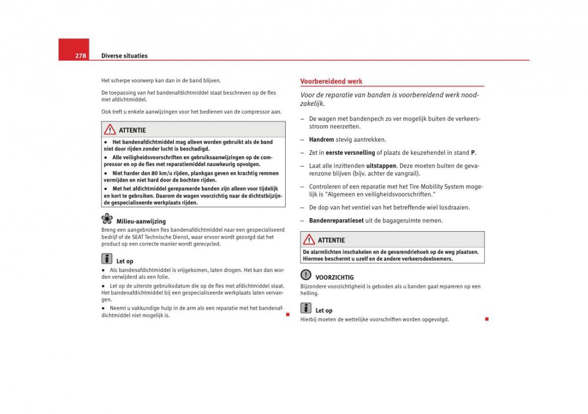 Seat Altea instruktieboek / page 280