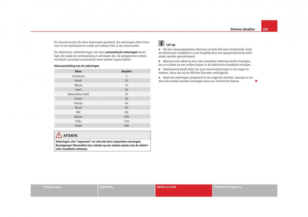 Seat Altea instruktieboek / page 283