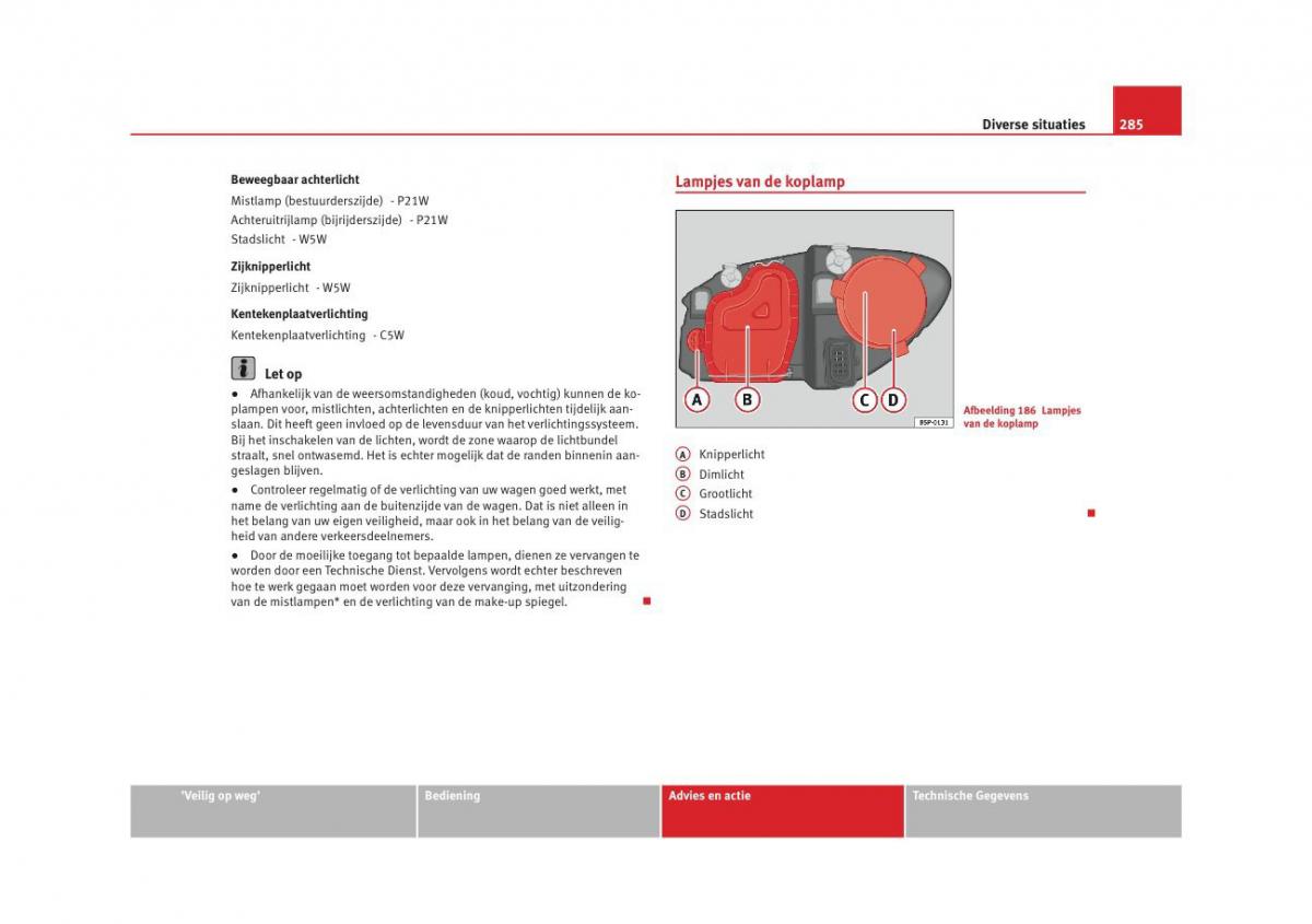 Seat Altea instruktieboek / page 287