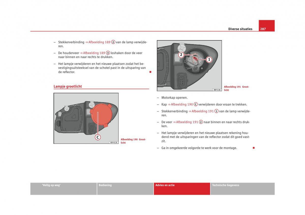 Seat Altea instruktieboek / page 289