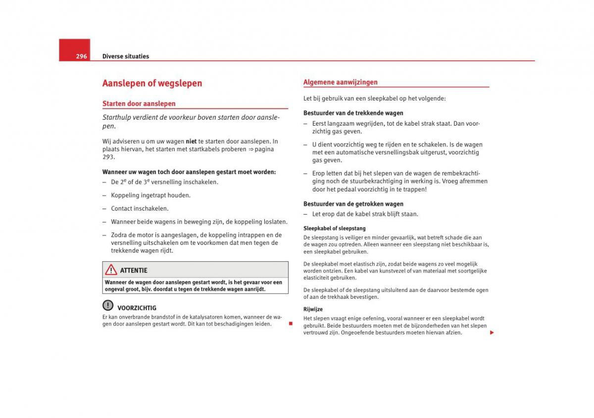 Seat Altea instruktieboek / page 298