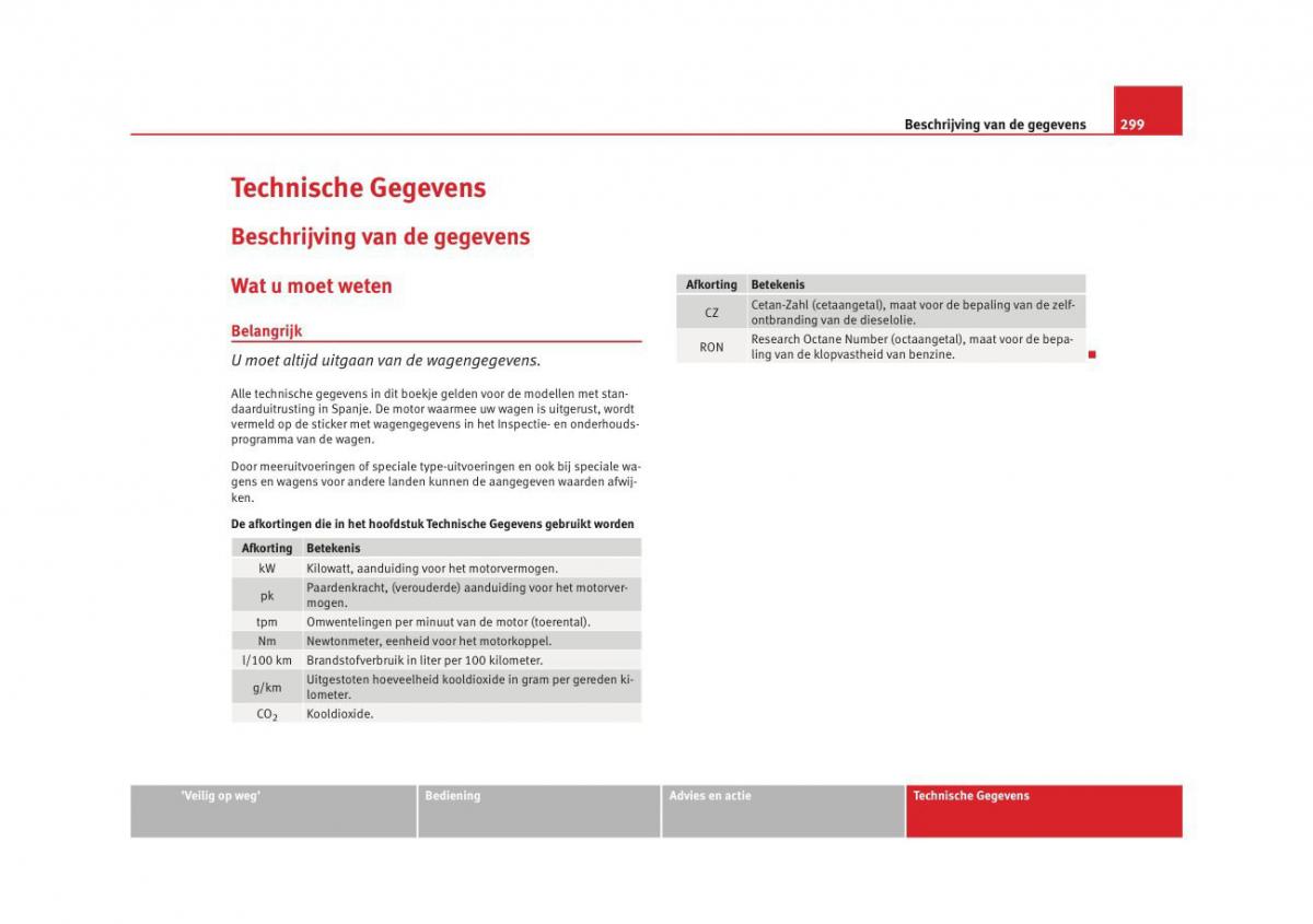 Seat Altea instruktieboek / page 301