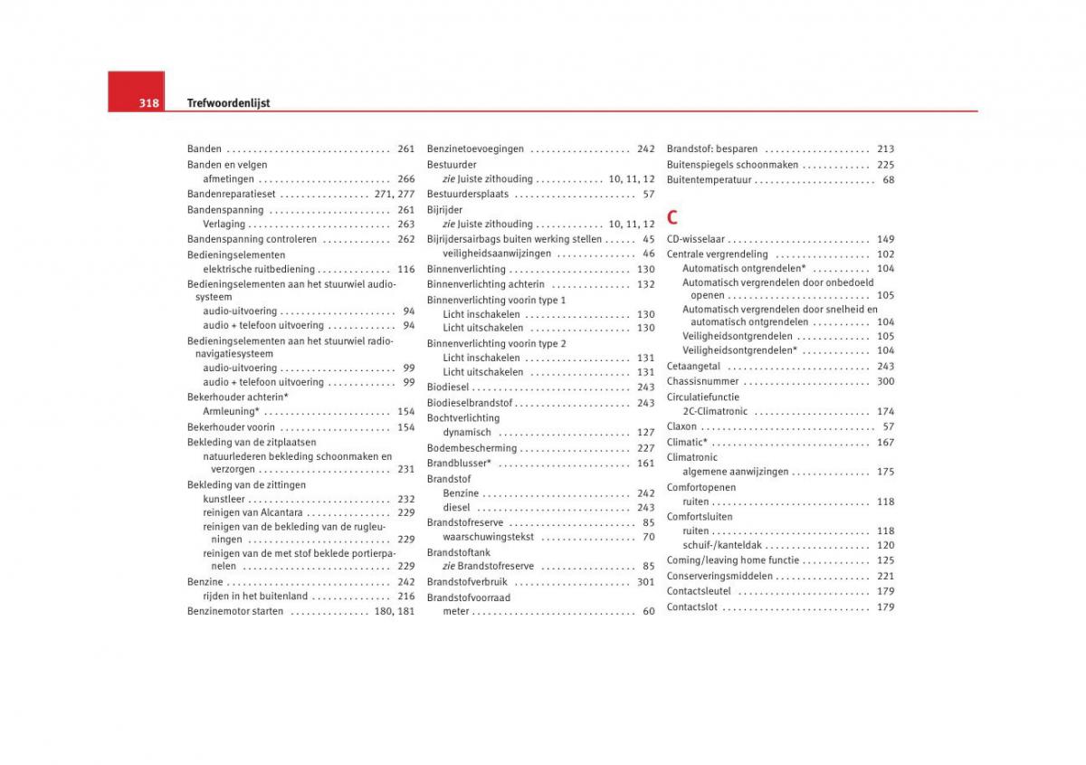 Seat Altea instruktieboek / page 320