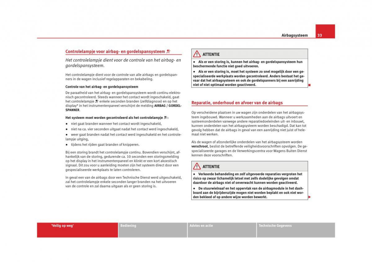 Seat Altea instruktieboek / page 35