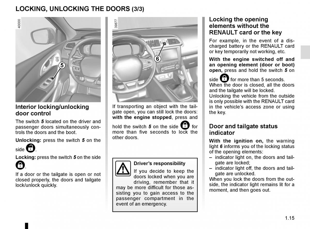 Renault Kadjar owners manual / page 21