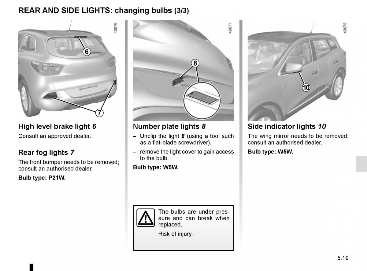 Renault Kadjar owners manual / page 251