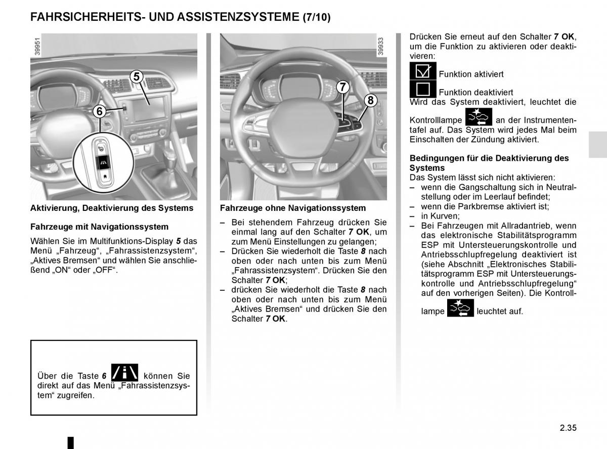 Renault Kadjar owners manual Handbuch / page 139