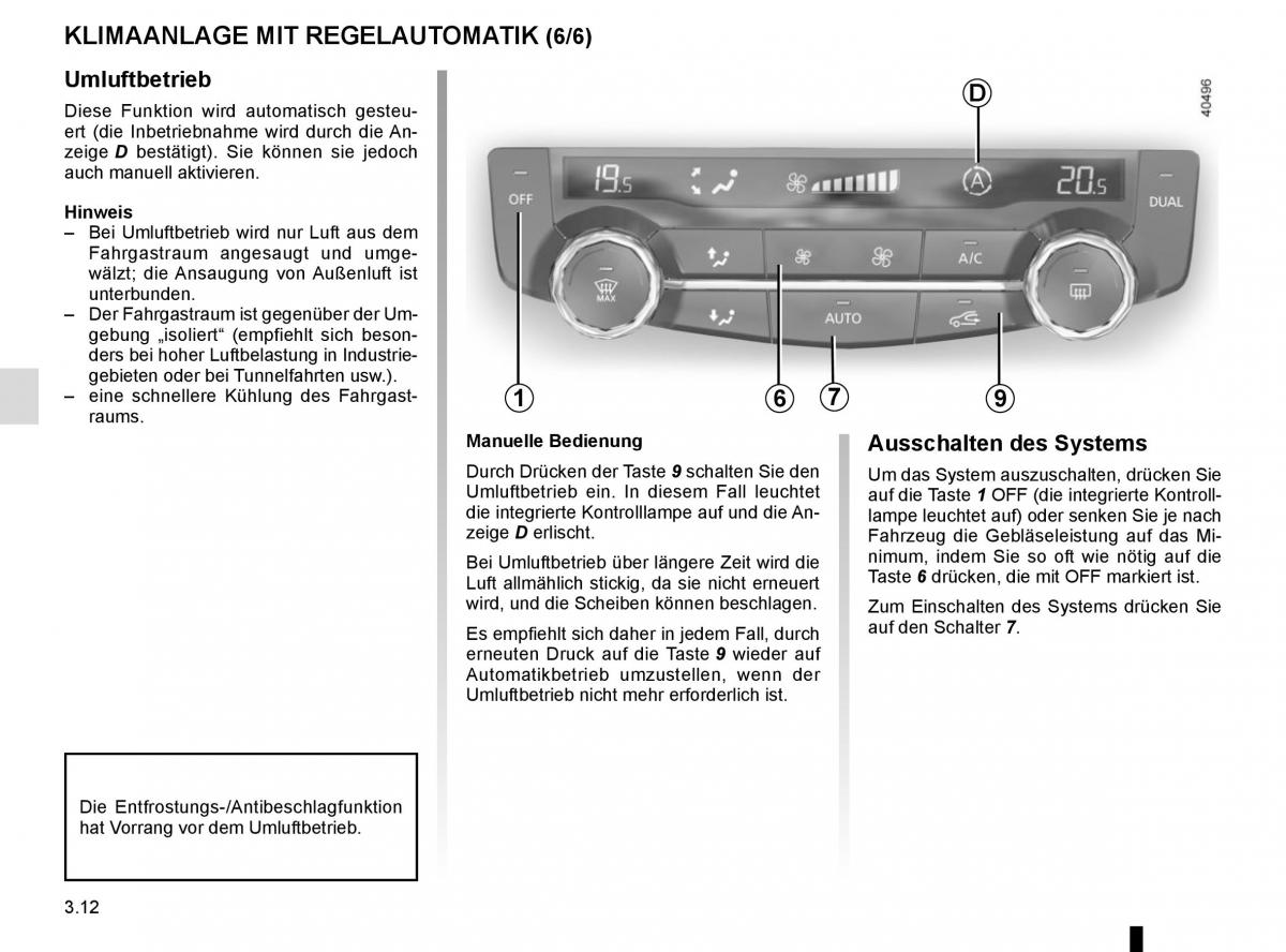 Renault Kadjar owners manual Handbuch / page 190