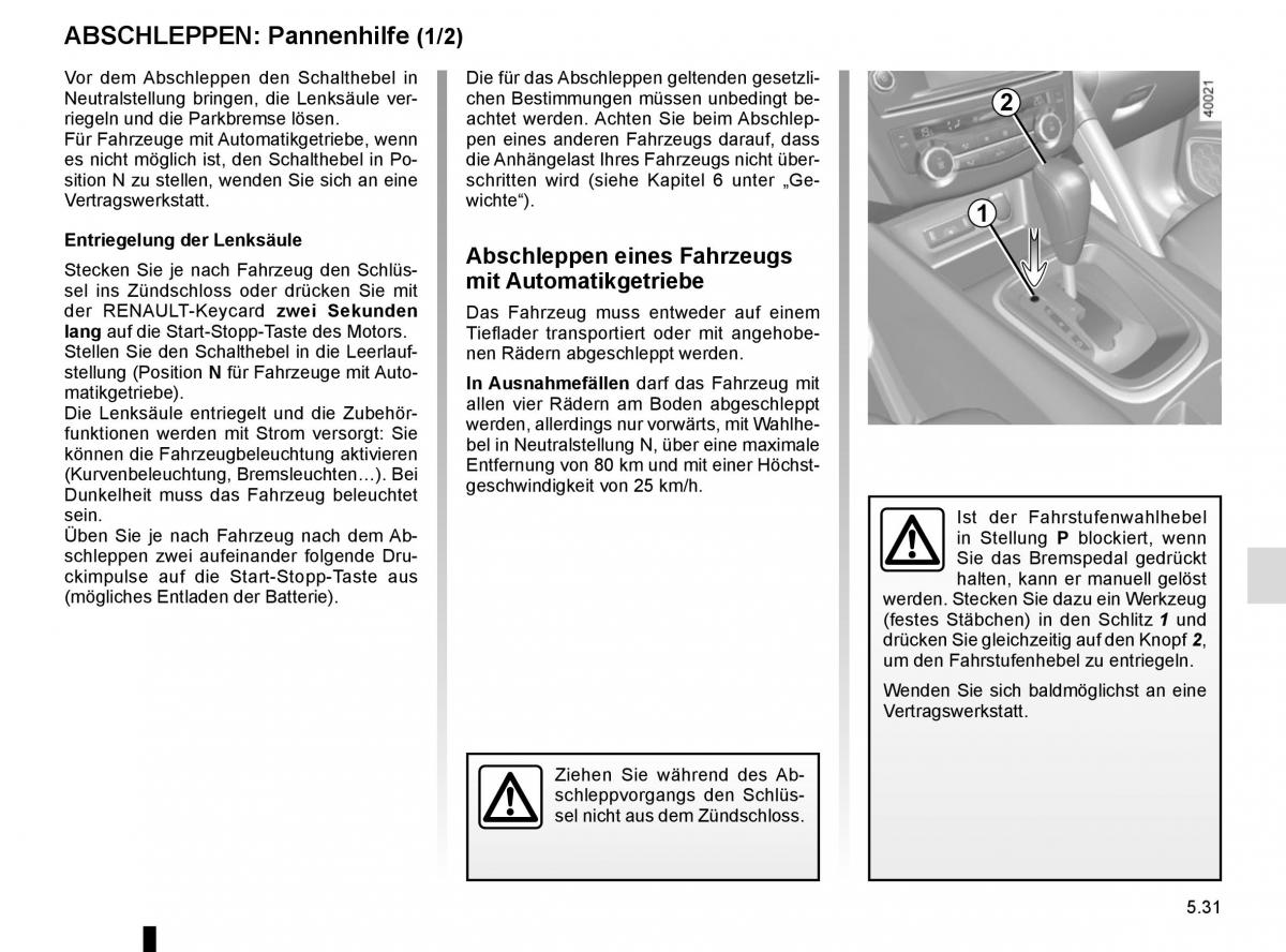 Renault Kadjar owners manual Handbuch / page 263