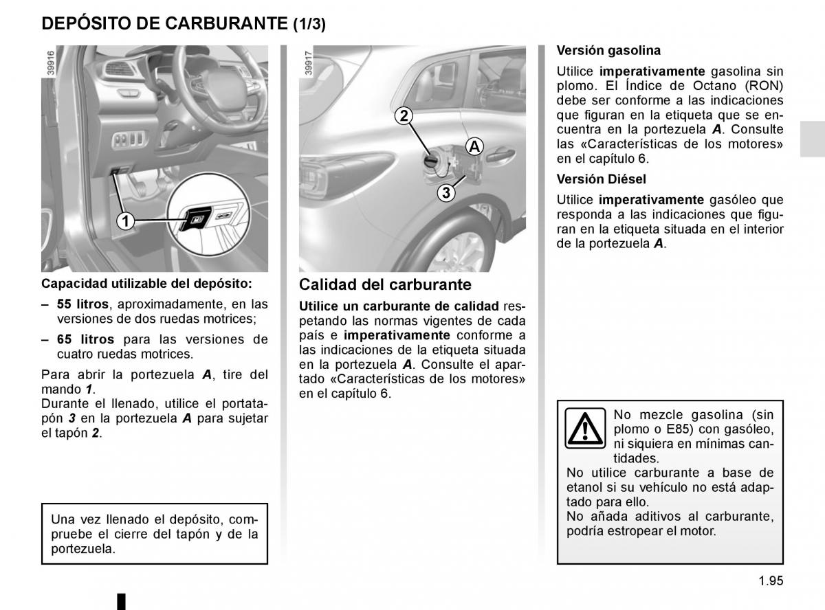 Renault Kadjar owners manual manual del propietario / page 101