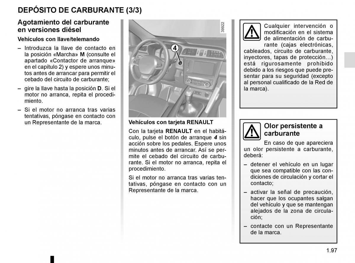 Renault Kadjar owners manual manual del propietario / page 103