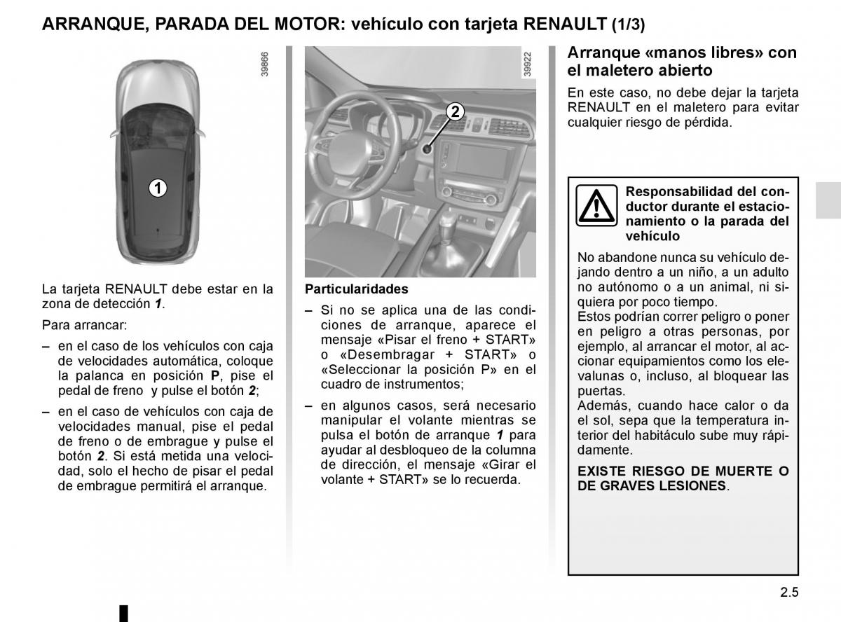 Renault Kadjar owners manual manual del propietario / page 109