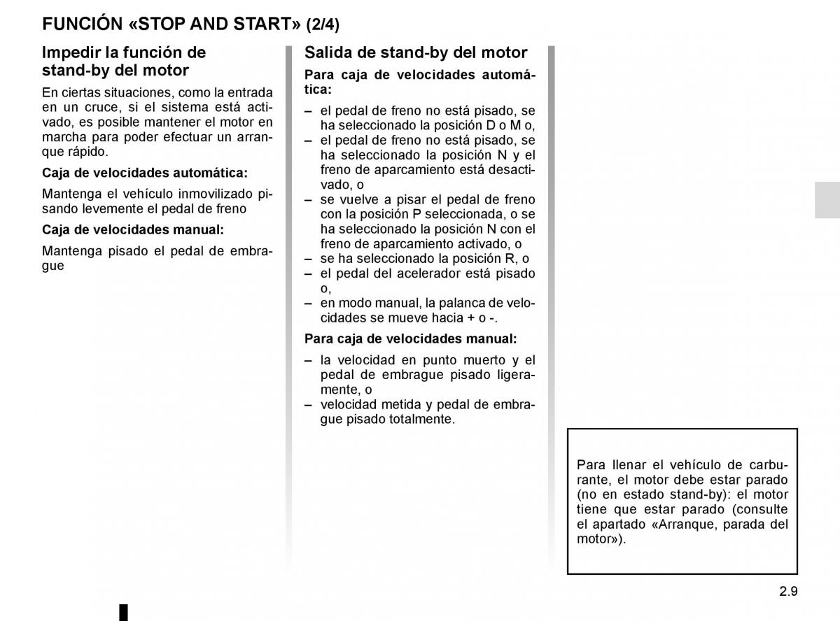 Renault Kadjar owners manual manual del propietario / page 113